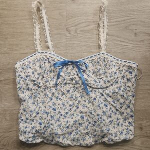 Vintage-Style Floral Crop Top by Thirty/ Thirty LA, size Large